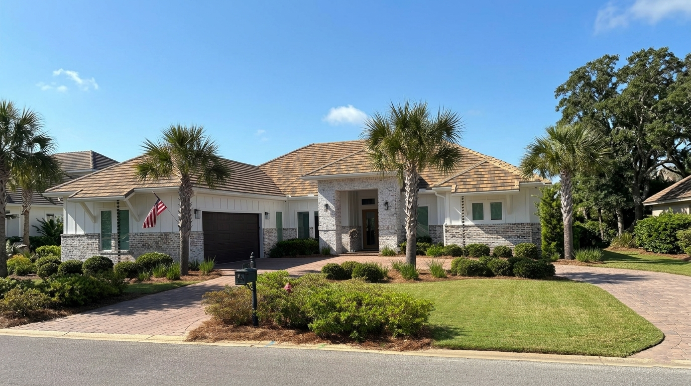 Beautiful home after pressure washing